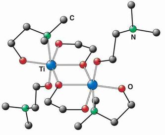 Fig. Dimeric crystal structure of [Ti(OCH2CH2O)(dmae)2]2 