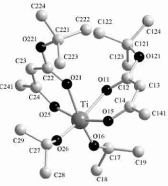 Fig. Molecular structure of Ti(OiPr)2(tbaoac)2 
