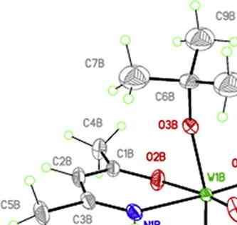 Fig. Molecular structure of WO(OtBu)3(acNac)